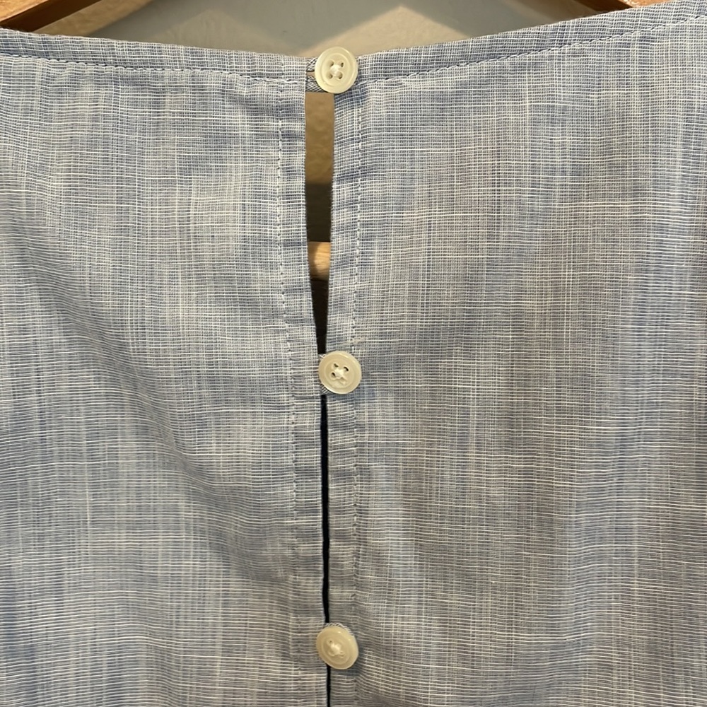 Madewell Chambray Ruffle Mini Dress - Picture 7 of 8